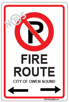 Owen Sound-fire-route-sign