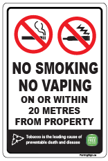 No Smoking No Vaping Sign