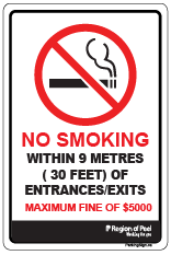 No Smoking $ 5000 Fine Sign